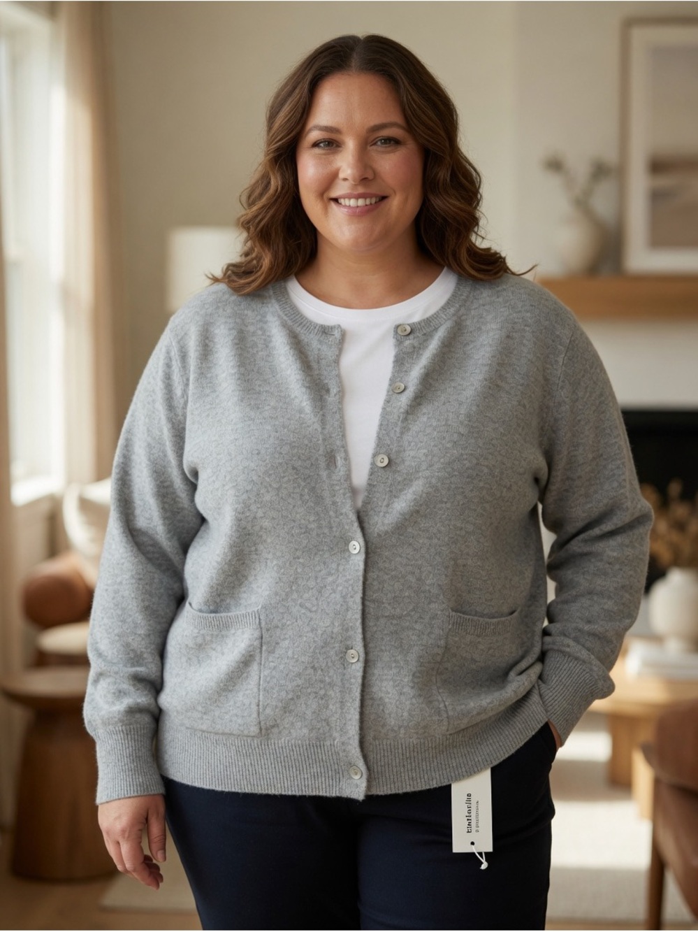 Women's Lightweight Crewneck Sweater in Heather Gray